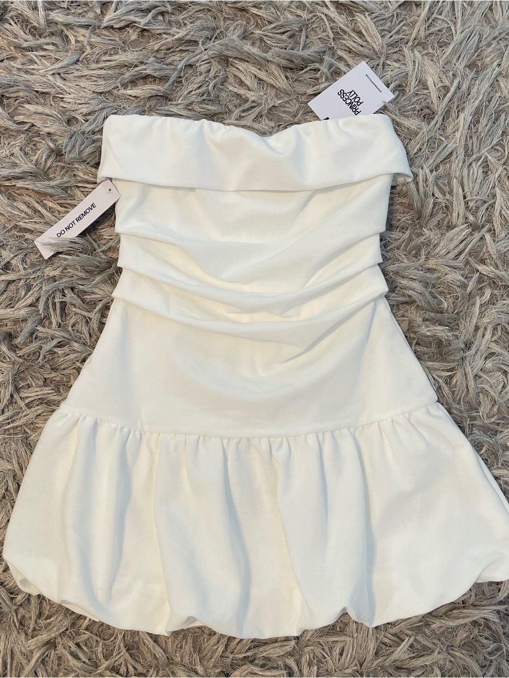 Princess Polly White Strapless Ruffled Hem Mini Dress - Picture 2 of 7